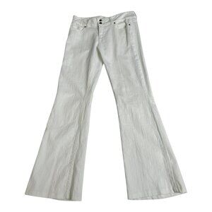 Paige Hidden Hills Flare Wide Leg White Jeans Women's Size 29 Bootcut